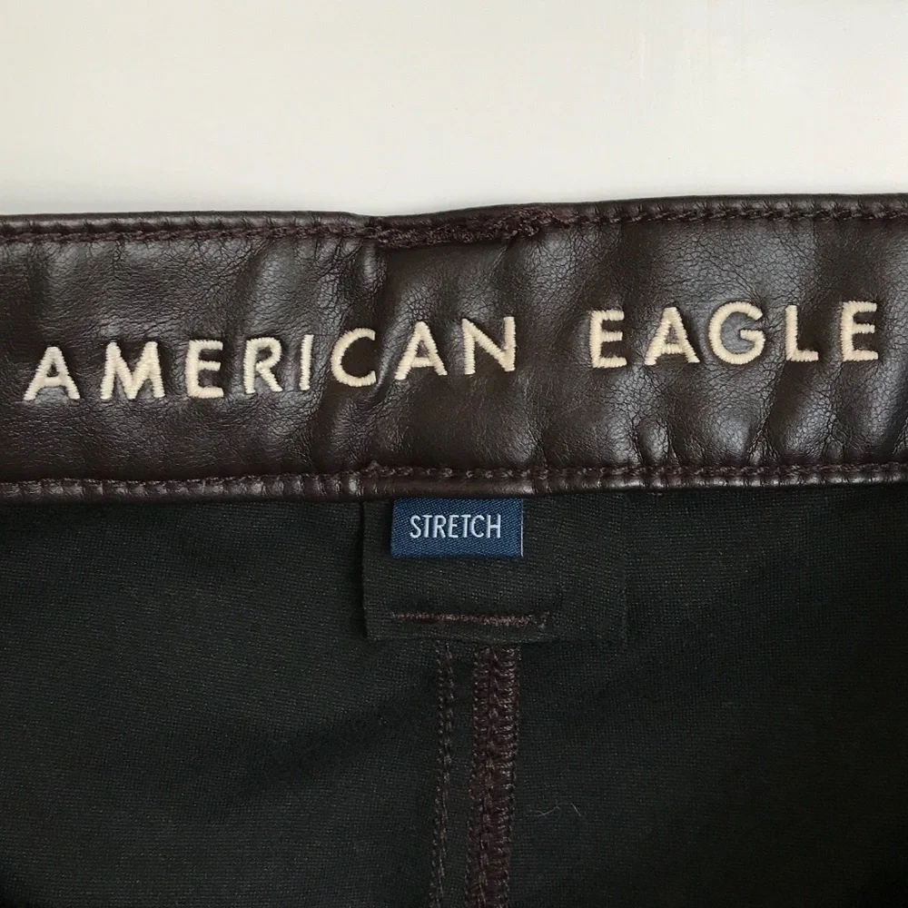 AMERICAN EAGLE Vegan Leather Stretch Cargo Pants Brown Women’s Plus Size 18